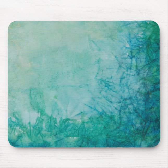 Mousepad Papel com abstrato azul, verde, e preto da pintura (Frente)