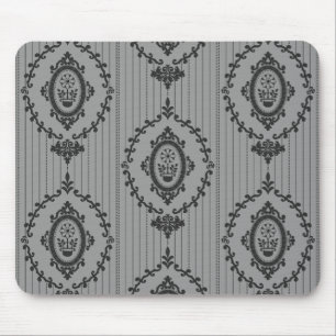 Mousepad Papel de parede barroco na Cinza