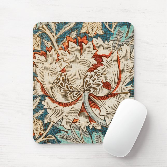Mousepad Papel de Parede Floral Blue Honeysuckle de Morris  (Com mouse)