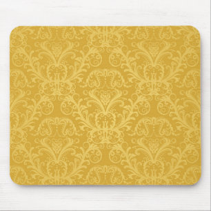 Mousepad Papel de parede floral dourado luxuoso