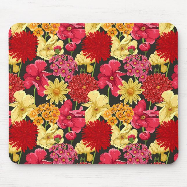 Mousepad Papel de parede floral no estilo da aguarela (Frente)