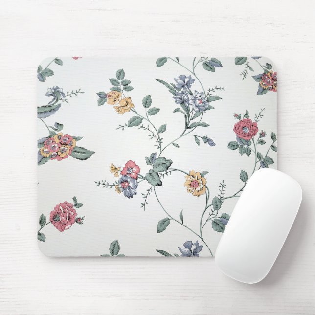 Mousepad Papel de Parede Floral Vintage (Com mouse)