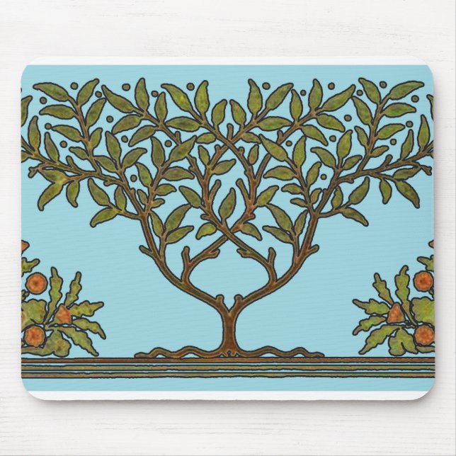 Mousepad Papel de Parede Friso de Árvore de William Morris  (Frente)