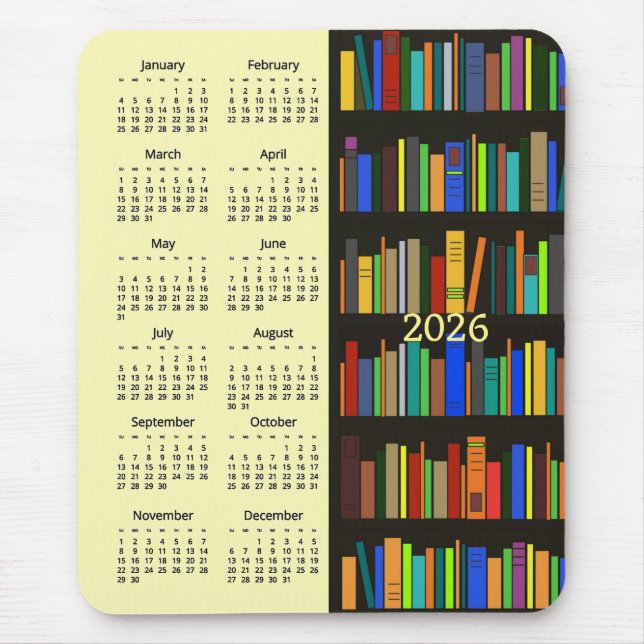 Mousepad Papel de Parede para Mouse Calendário 2026 Estante (Frente)