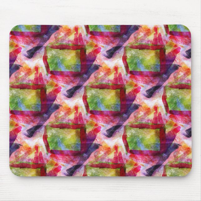 Mousepad Papel de parede verde, vermelho abstrato (Frente)