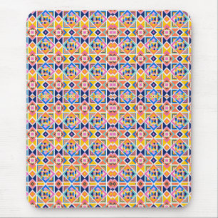 Mousepad Papel de rato colorido com ladrilho geométrico int
