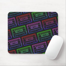 Mousepad Papel de Rato com Padrão de Fita Cassete Neon Verd