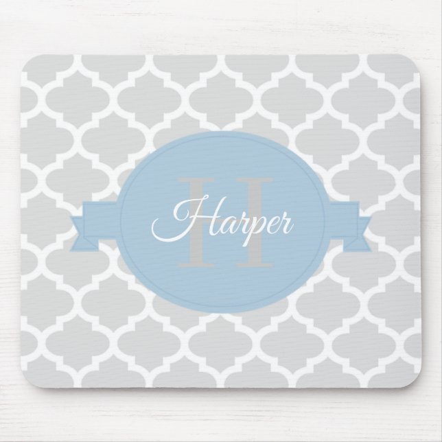 Mousepad Papel Quatrefoil Azul Céu Personalizado (Frente)