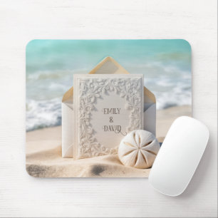 Mousepad Papelaria de Casamento Com Dólar de Areia da Praia