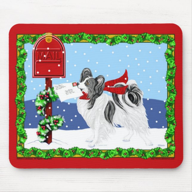 Mousepad Papillon Christmas Mail Blk Wht (Frente)