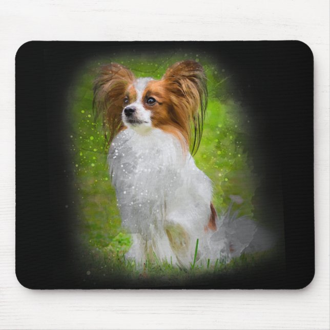 Mousepad papillon, papilão, papilão, cão-papão, cão-papão,  (Frente)
