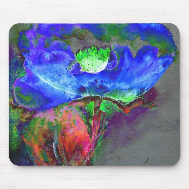 Mousepad Papoila azul, abstrato azul (Frente)