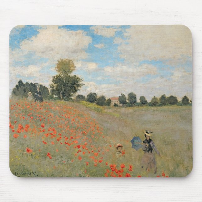 Mousepad Papoilas selvagens de Claude Monet |, perto de (Frente)
