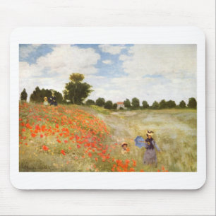 Mousepad Papoilas vermelhas que florescem - Claude Monet