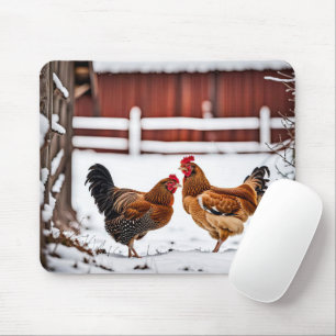 Mousepad Par de Galinhas na Neve