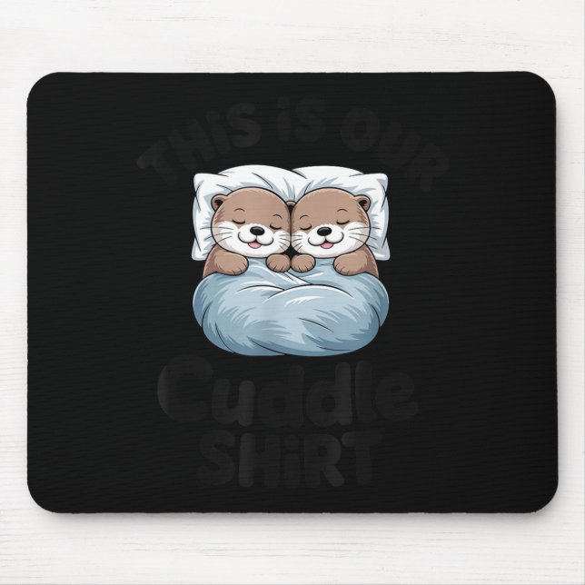 Mousepad Par de Lontra Fofa Este É Nosso Abraço  (Frente)