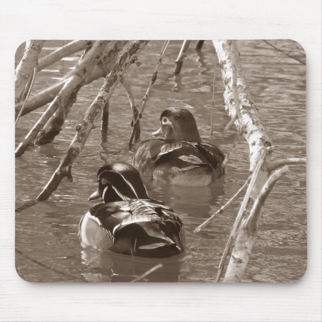 Mousepad Par de pata de madeira na Sepia (Frente)
