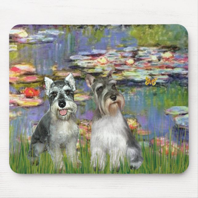 Mousepad Par de Schnauzer 2 - Lírios 2 (Frente)