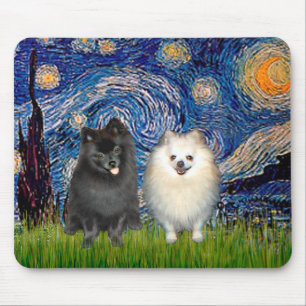 Mousepad Par Pomeraniano (B+W) — Noite Estrelada