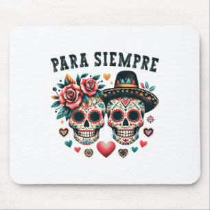 Mousepad Para Casal Sêmero Mexicano Namorados Crânio