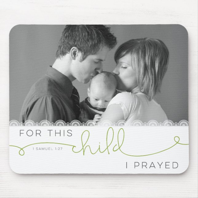 Mousepad Para esta Criança, Rezei - 1 Samuel 1:27 (Frente)