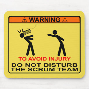 Mousepad Para evitar ferimento, não perturbe a equipe do