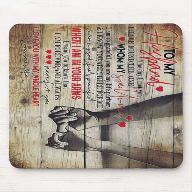 Mousepad Para Minha Letra Marido, Apaixonar Aspas Presente (Frente)