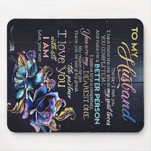 Mousepad Para Minha Letra Marido, Para Meu Marido Presente (Frente)