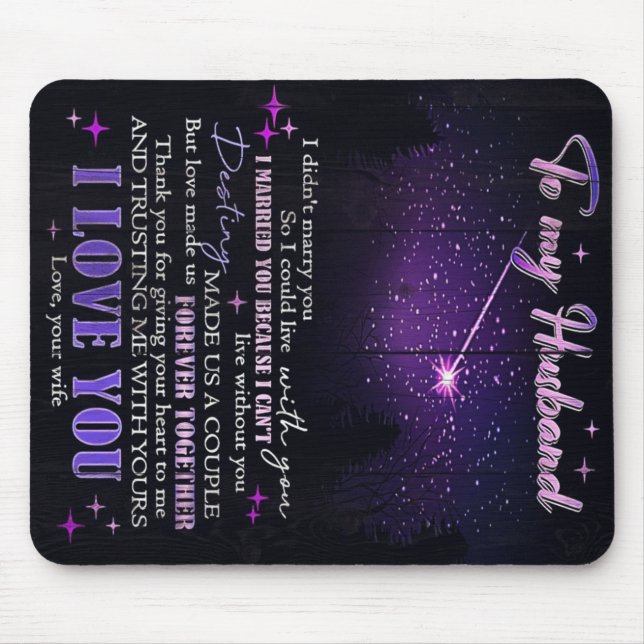 Mousepad Para o meu marido Decor, Letra de amor (Frente)