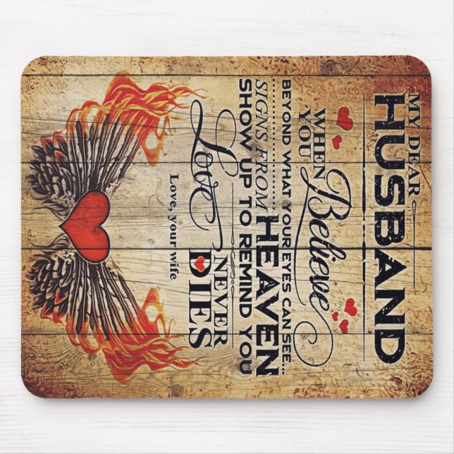 Mousepad Para o meu marido Design | Carta De Amor Presente  (Frente)