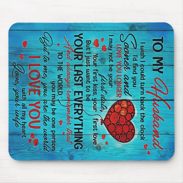 Mousepad Para o meu marido | Presente para decoração de cas (Frente)