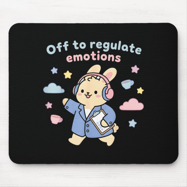 Mousepad Para regular as emoções, coelhinho engraçado scoot (Frente)