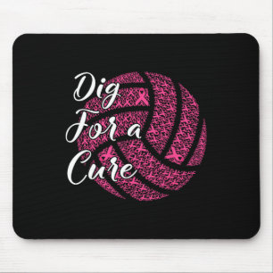 Mousepad Para um Cancer de mama puro rosa de vôlei