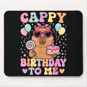 Mousepad Parabéns engraçado de capivara para meninas fofas