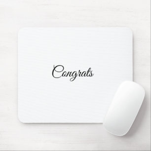 Mousepad Parabéns minimalistas simples adicione seu texto n
