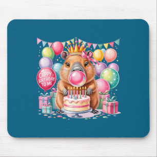 Mousepad Parabéns para meninas de aniversário capivaras fof