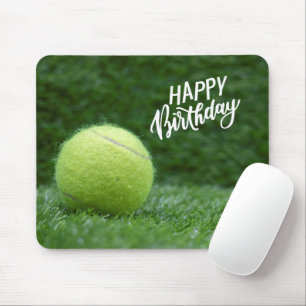 Mousepad Parabéns tênis Feliz com bola de grama verde