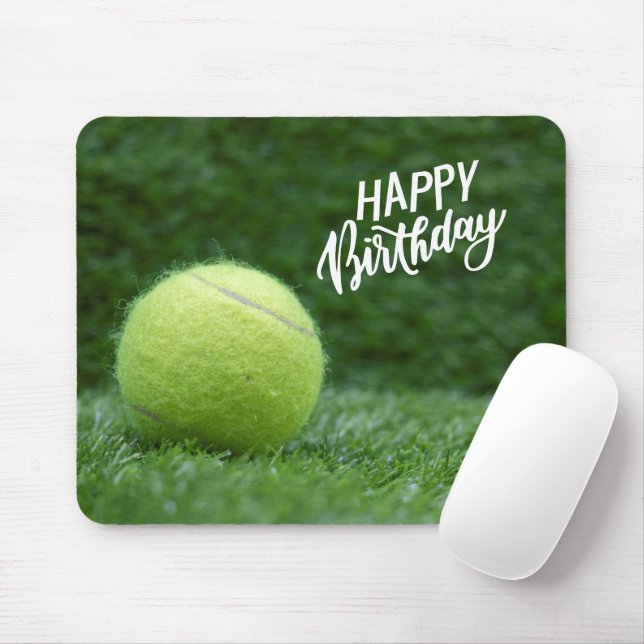Mousepad Parabéns tênis Feliz com bola de grama verde (Com mouse)