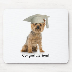 Mousepad Parabéns Yorkie de graduação
