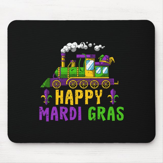 Mousepad Parada de Carnaval de Comboio Feliz Mardi Gras Jes (Frente)