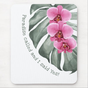 Mousepad Paraíso de Citação Tropical Floral Whimsical Ch