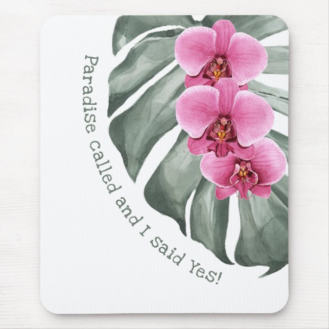 Mousepad Paraíso de Citação Tropical Floral Whimsical Chama (Frente)