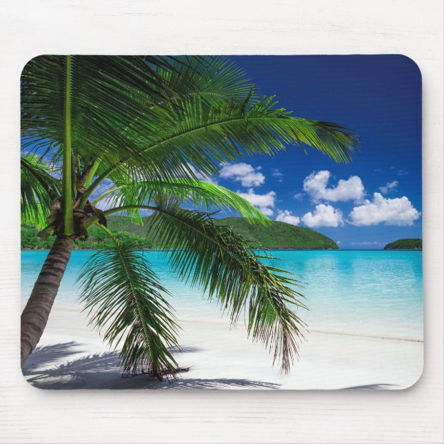 Mousepad Paraíso tropical clássico da praia da ilha (Frente)