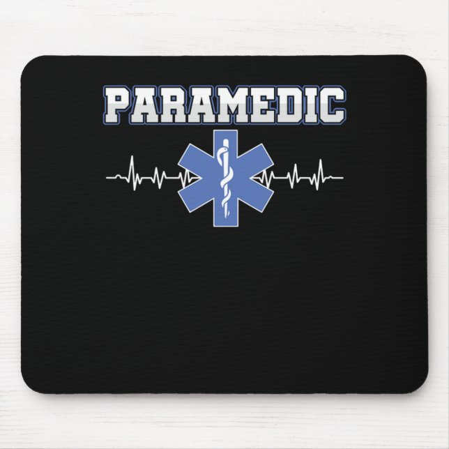 Mousepad Paramédico Caduceus Pulsação EMT EMS Enfermeiro Mé (Frente)
