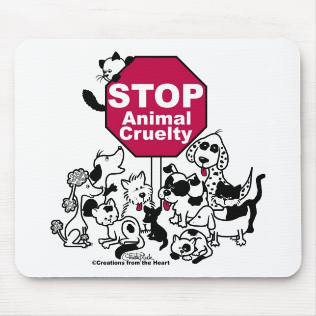 Mousepad Parar a crueldade dos animais (Frente)