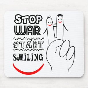 Mousepad Parar a Guerra - Grande Sorriso - Símbolo de Paz d