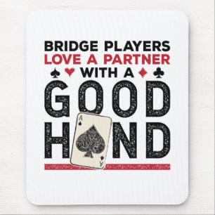 Mousepad Parceiro Funny Bridge Player Boa Mão