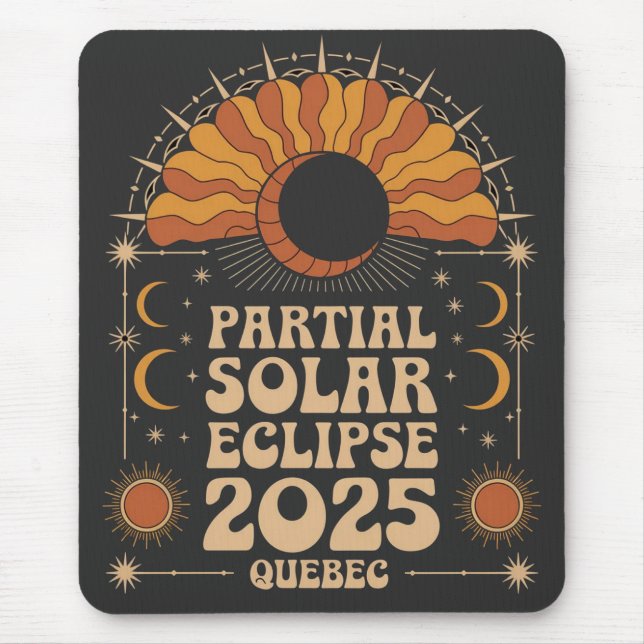 Mousepad Parcial Solar Eclipse 2025 Quebec Canadá (Frente)