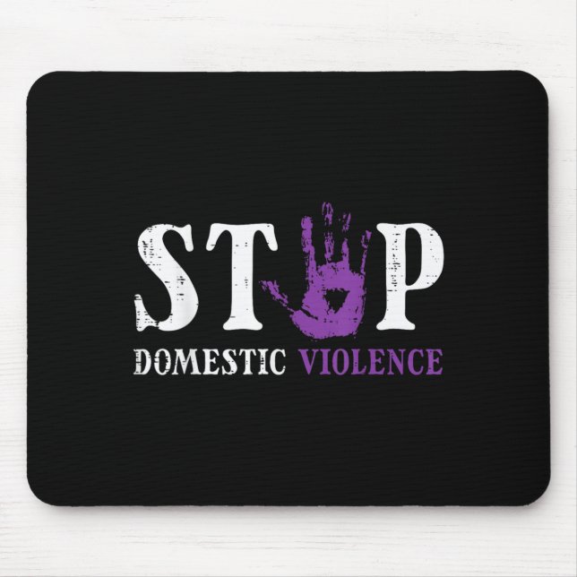 Mousepad Pare com a Violência Doméstica Mão Conscientização (Frente)