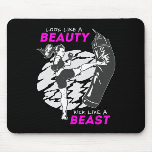 Mousepad Pareça Uma Bela Chute Como Uma Fera - Kickboxing
